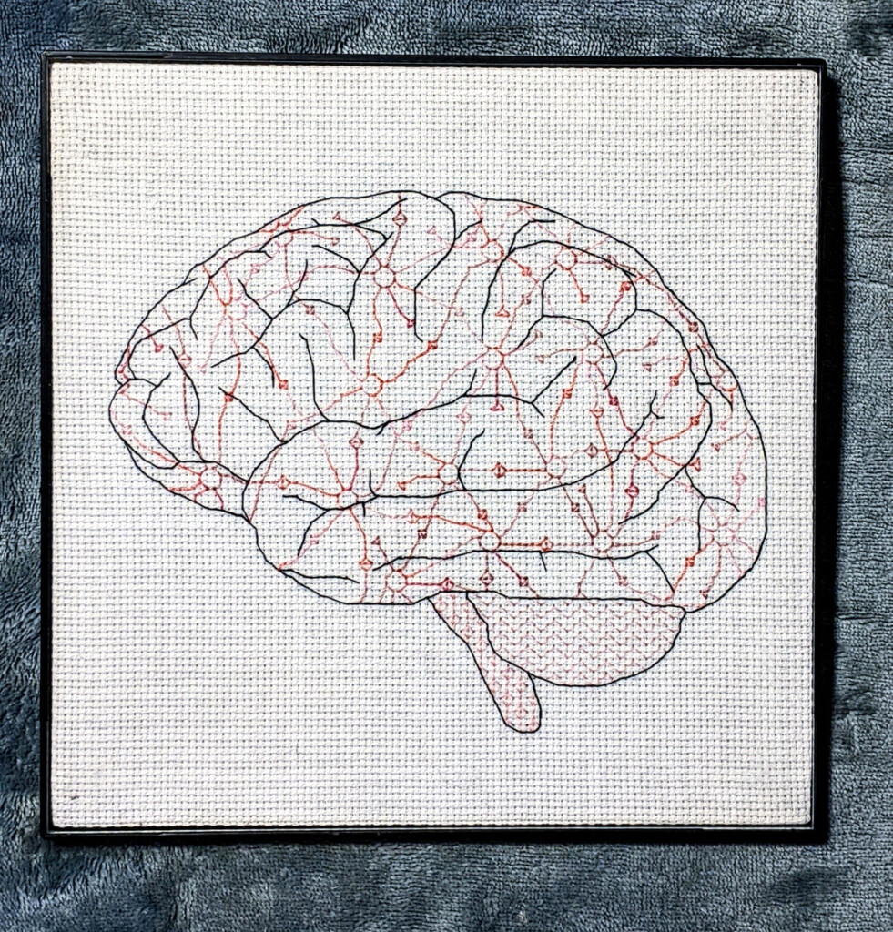 Neuron Brain Cross Stitch Pattern Etsy - Brain Cross Stitch Pattern Free