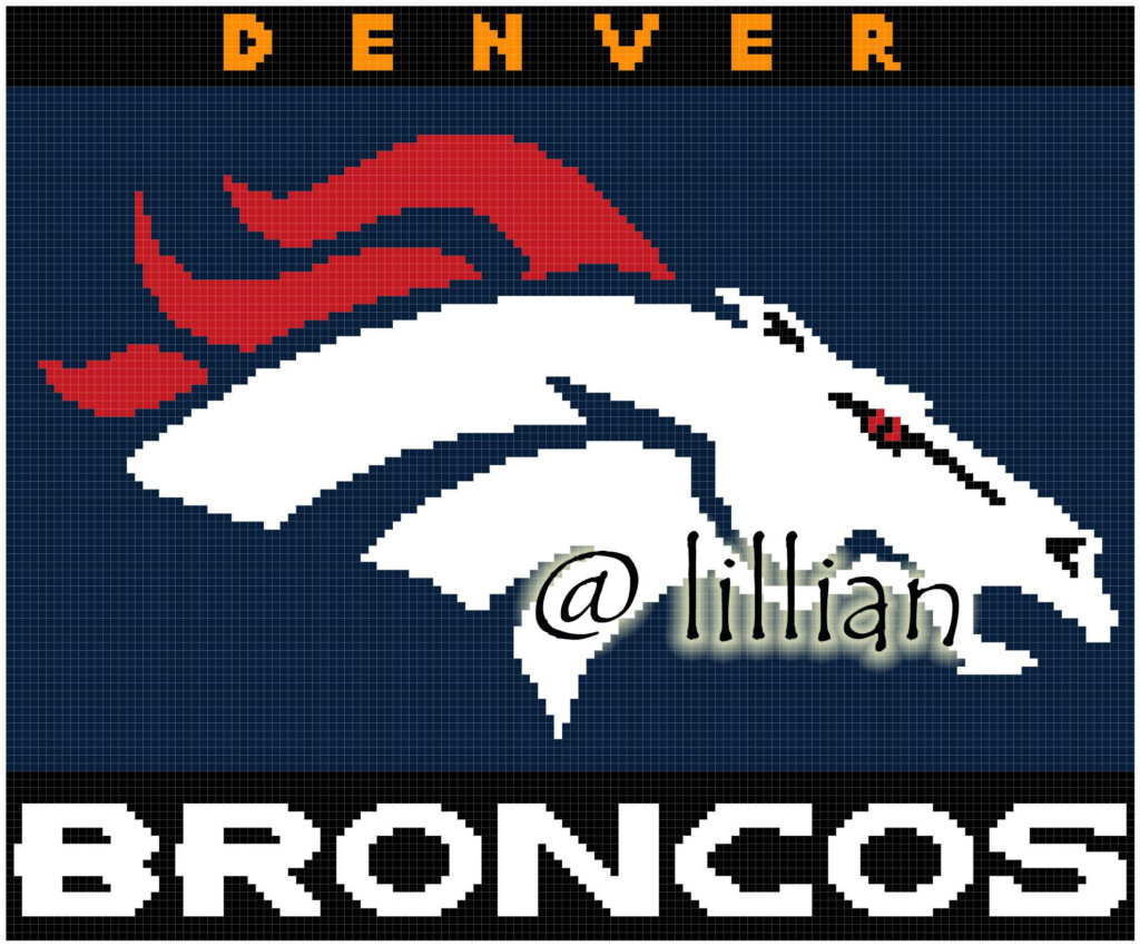 NFL DENVER BRONCOS Cross Stitch Pattern P D F Etsy - Denver Broncos Cross Stitch Pattern