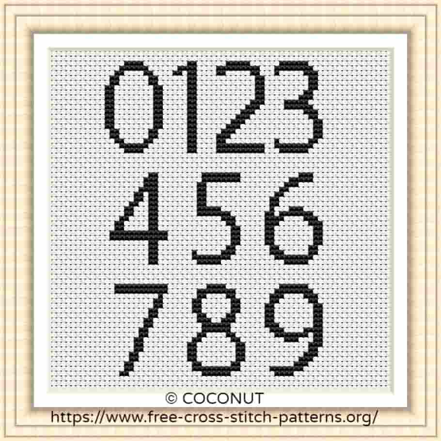NUMBERS 1 FREE AND EASY PRINTABLE CROSS STITCH PATTERN Free Cross  - Heart And Hand Free Cross Stitch Patterns