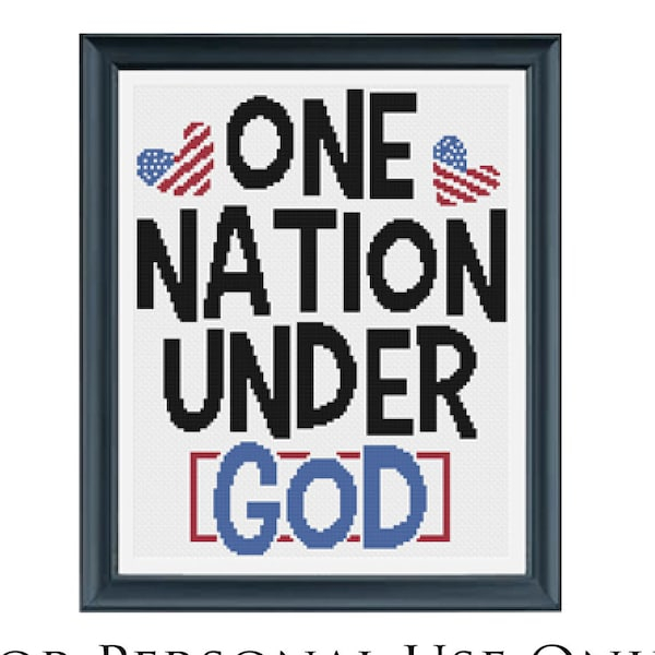 One Nation Cross Stitch Pattern Etsy - One Nation Cross Stitch Pattern