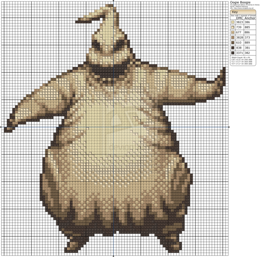  Oogie Boogie Pattern - Oogie Boogie Cross Stitch Pattern