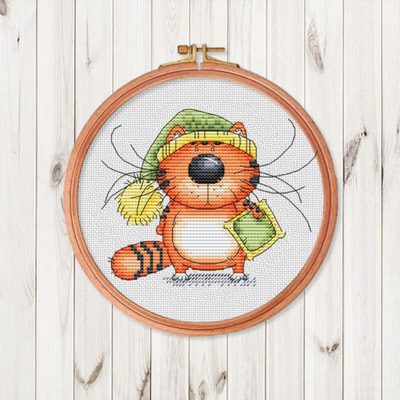 Orange Cat Counted Cross Stitch Pattern PDF Cute Animal Etsy - Orange Cat Cross Stitch Pattern