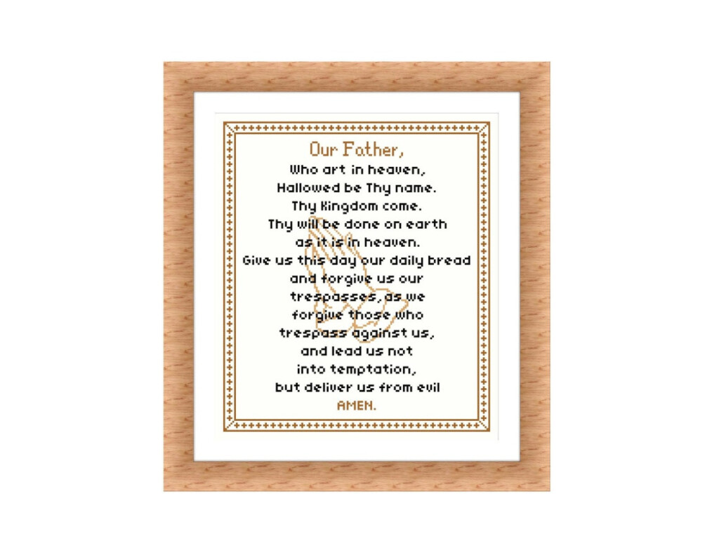 Our Father Cross Stitch Pattern The Lord Prayer Cross Stitch Etsy - Our Father Cross Stitch Pattern