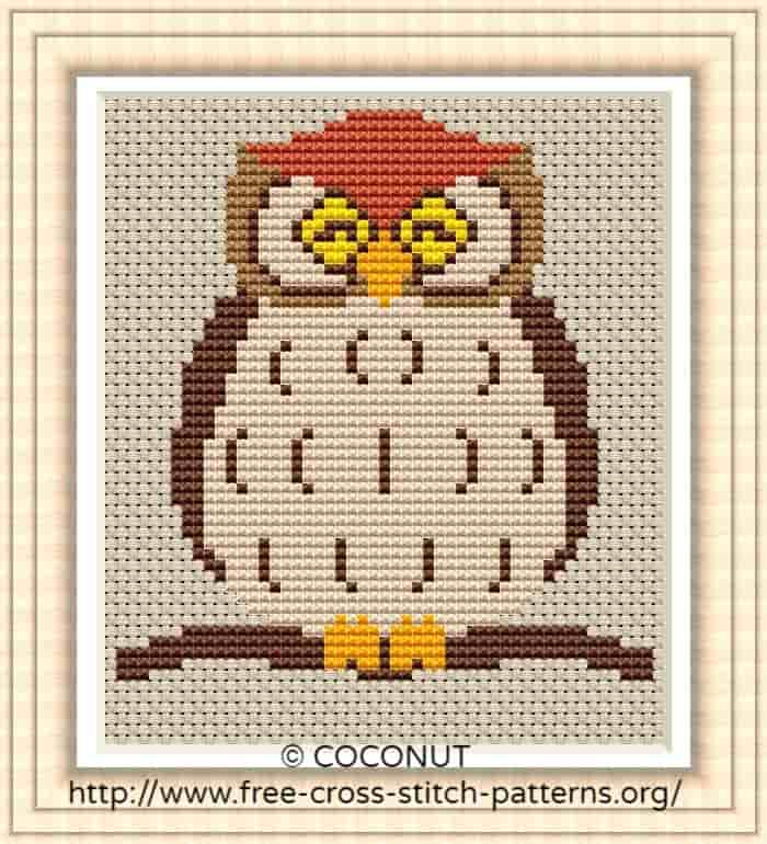 Owl Free And Easy Printable Cross Stitch Pattern Free Cross Stitch  - Easy Owl Cross Stitch Patterns