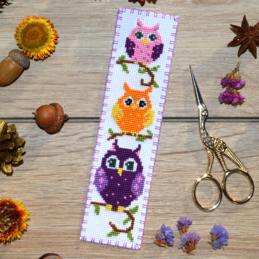 Owls Cross Stitch Bookmark Pattern Cute Embroidery Design Etsy - Owl Bookmark Cross Stitch Pattern