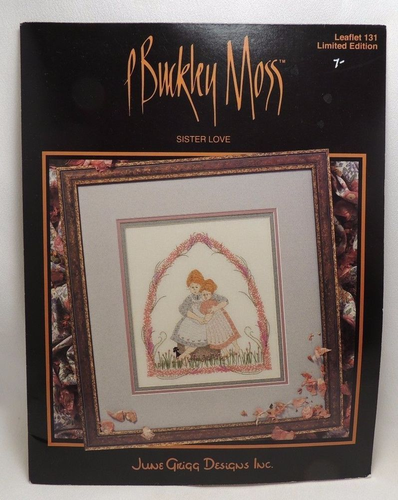 P Buckley Moss Sister Love Cross Stitch Pattern Chart 131 Amish OOP  - P Buckley Moss Cross Stitch Patterns