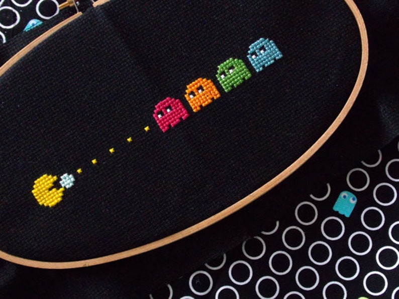 Pac Man Cross Stitch Pattern Immediate Download PDF Etsy - Pac Man Cross Stitch Pattern