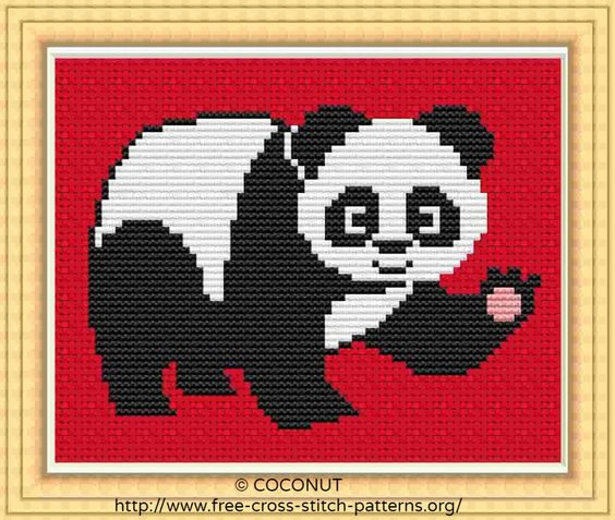 Panda Free And Easy Printable Cross Stitch Pattern Free Cross Stitch  - Panda Bear Cross Stitch Patterns
