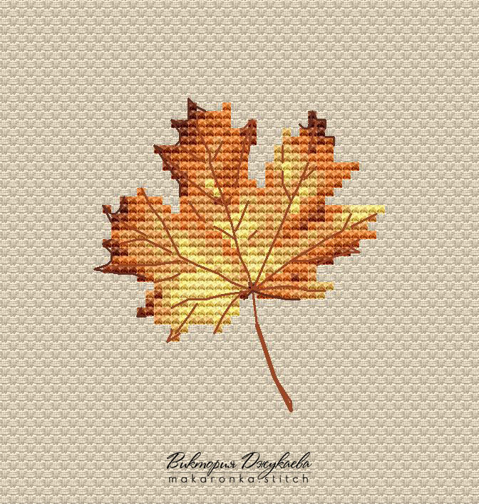  PATTERN Autumn Leaf Cross Stitch Pattern R CrossStitch - Pot Leaf Cross Stitch Pattern