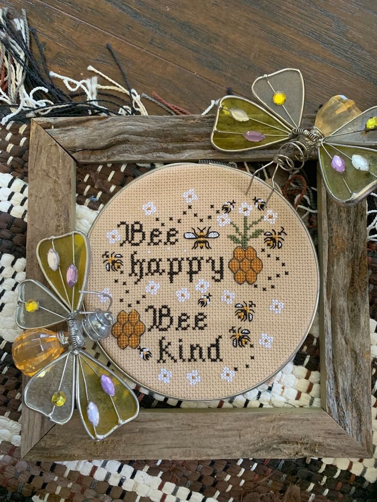 PDF Bee Happy Cross Stitch Pattern Bees Cross Stitch Bees Pattern  - Bee Happy Cross Stitch Pattern