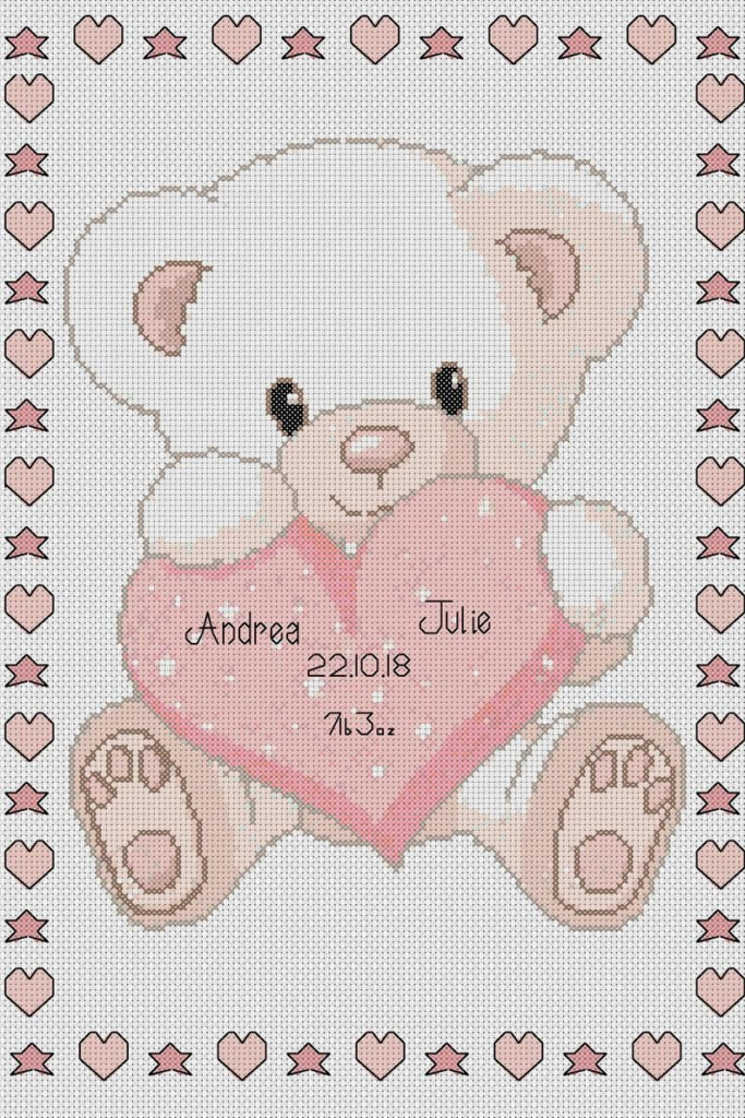 PDF Cross Stitch Chart New Baby Birth Sampler Birth Announcement Baby  - Newborn Baby Cross Stitch Patterns Free
