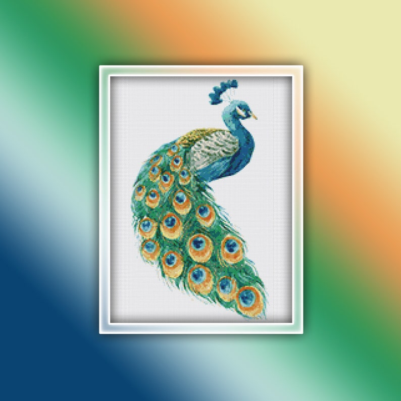 Peacock Cross Stitch Pattern 1 Instant PDF Download Peacock Etsy UK - Peacock Cross Stitch Pattern Free Download