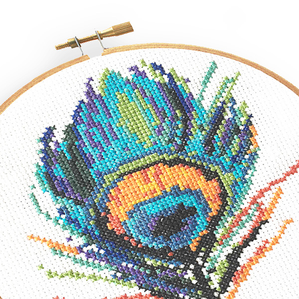 Peacock Feather Cross Stitch Pattern Peacock Fig - Peacock Feather Cross Stitch Pattern Free