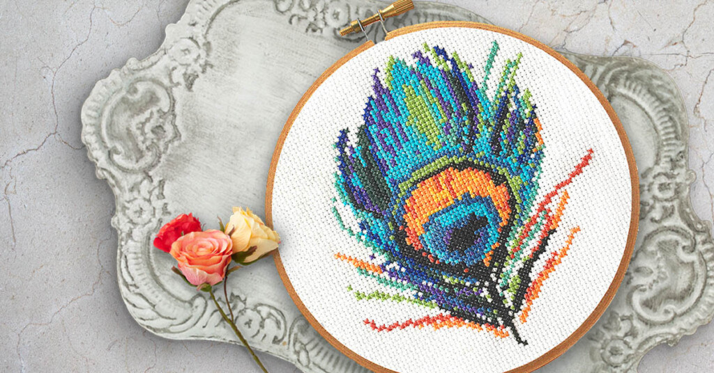 Peacock Feather Cross Stitch Pattern Peacock Fig - Peacock Feather Cross Stitch Pattern Free