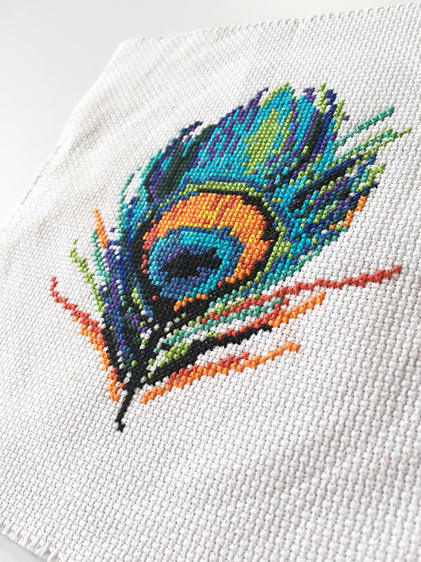 Peacock Feather Cross Stitch Pattern Peacock Fig - Peacock Feather Cross Stitch Pattern Free