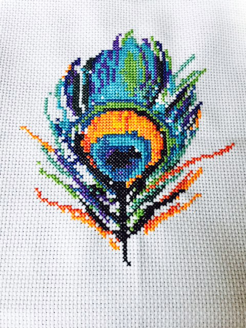 Peacock Feather Cross Stitch Pattern Peacock Fig - Peacock Feather Cross Stitch Pattern Free