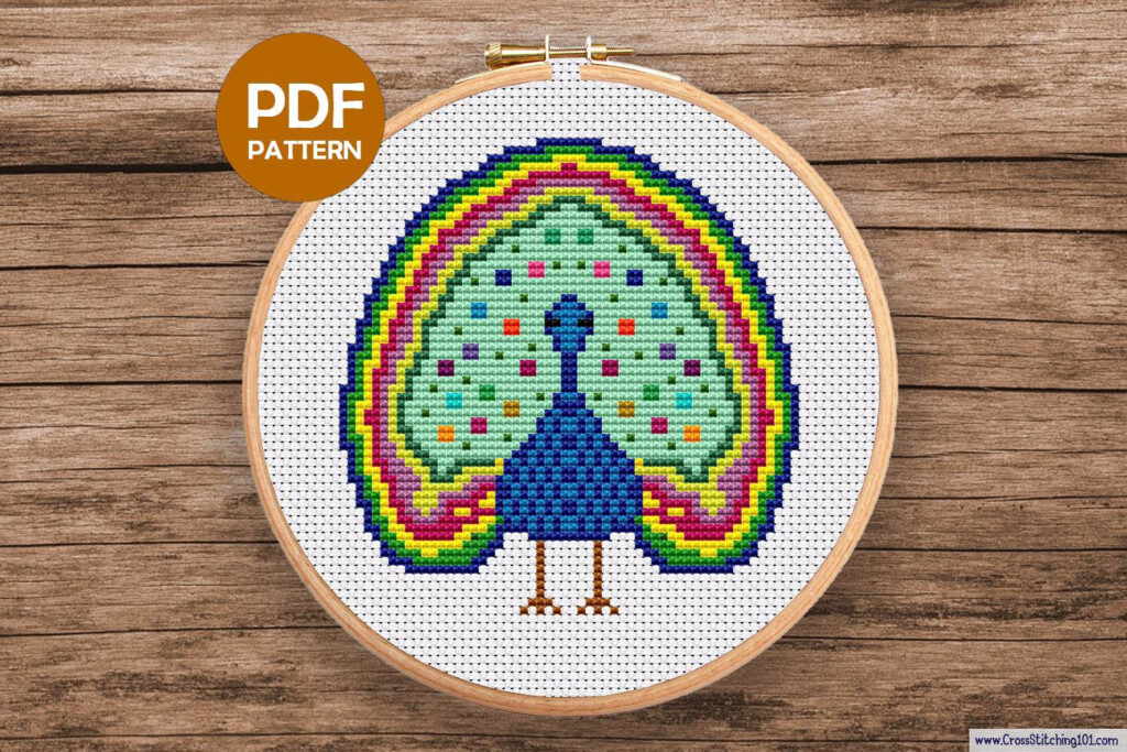 Peacock Printable Cross Stitch Pattern - Peacock Cross Stitch Pattern Free Download