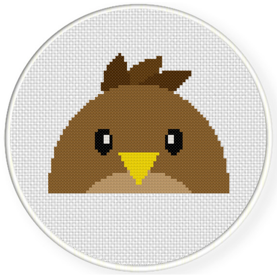 Peeking Bird Cross Stitch Pattern Daily Cross Stitch - Blue Bird Cross Stitch Pattern