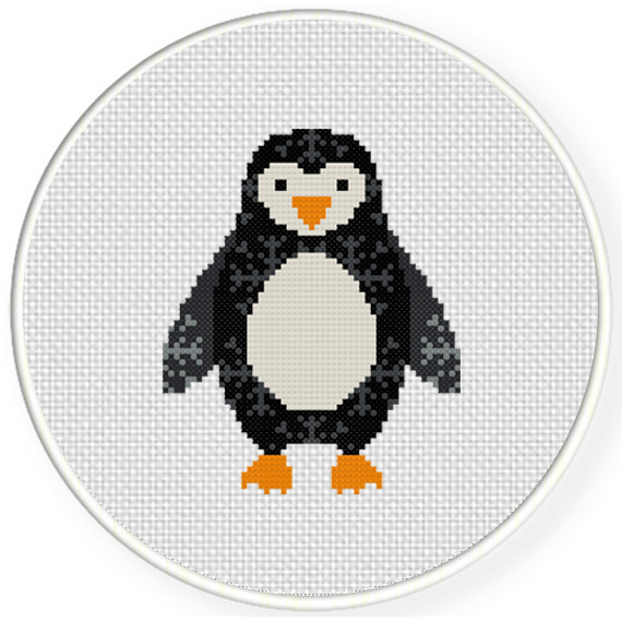 Penguin Snow Pattern Cross Stitch Pattern Daily Cross Stitch - Penguin Cross Stitch Pattern Free