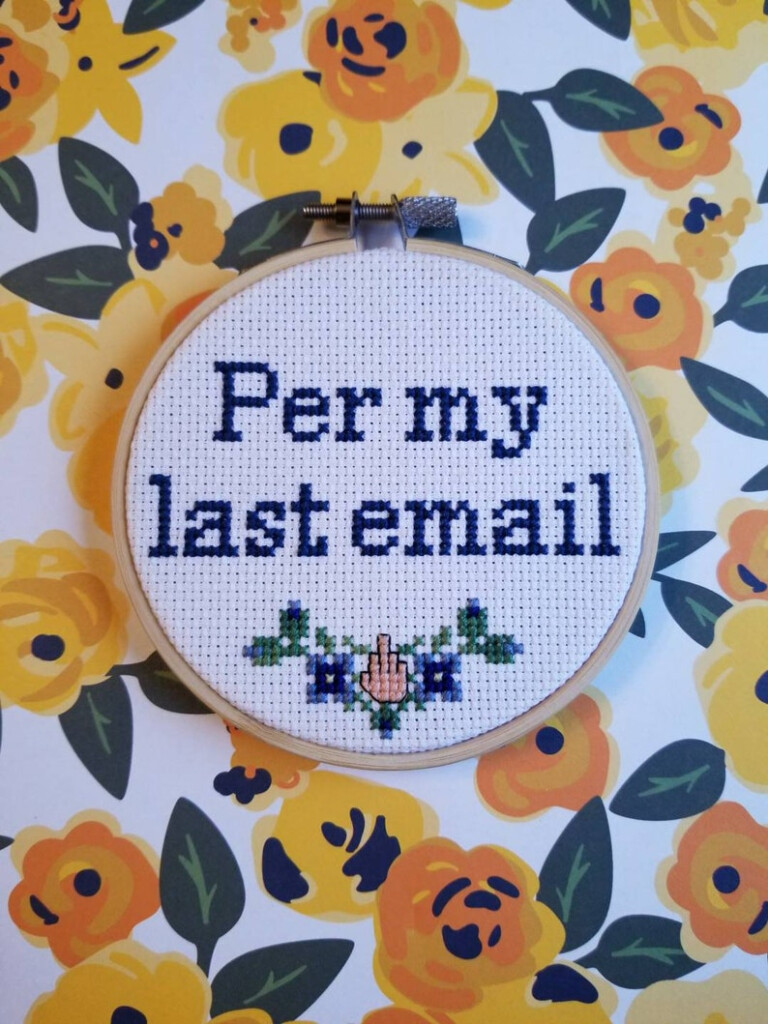 Per My Last Email Cross Stitch Pattern 4 Inch Hoop PDF Etsy - Per My Last Email Cross Stitch Pattern