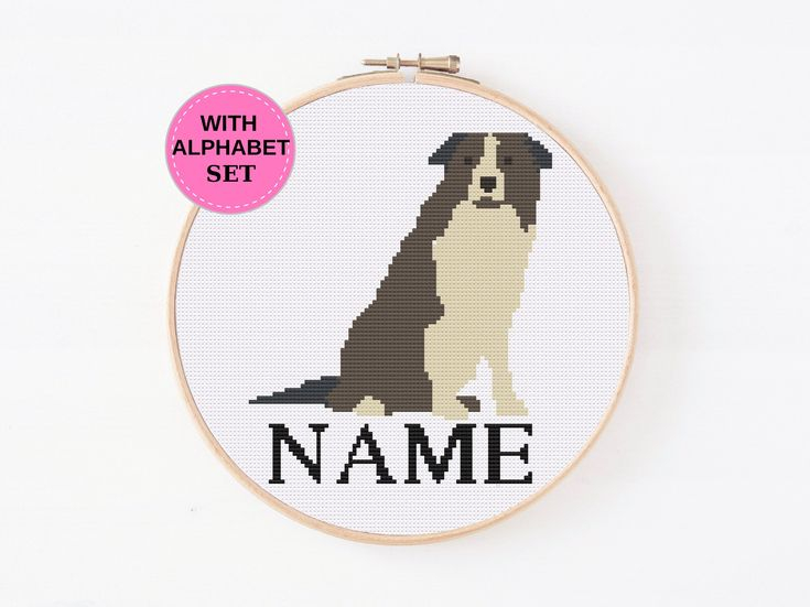 Personalized Border Collie Cross Stitch Pattern Custom Border Collie  - Border Collie Cross Stitch Pattern