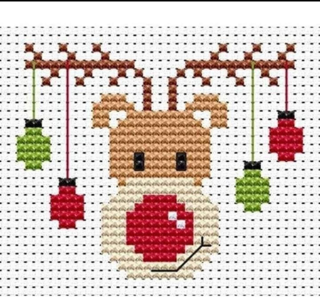 Pin By Kathey Wiles On Christmas Ornaments HRG 2021 In 2024 Cross  - Free Cross Stitch Reindeer Pattern