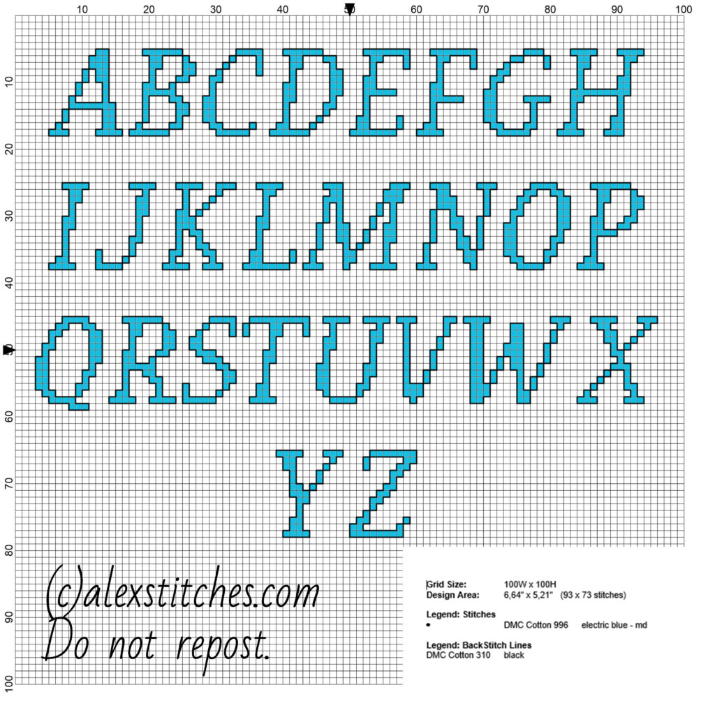 Pin On DIY - Cross Stitch Free Alphabet Patterns