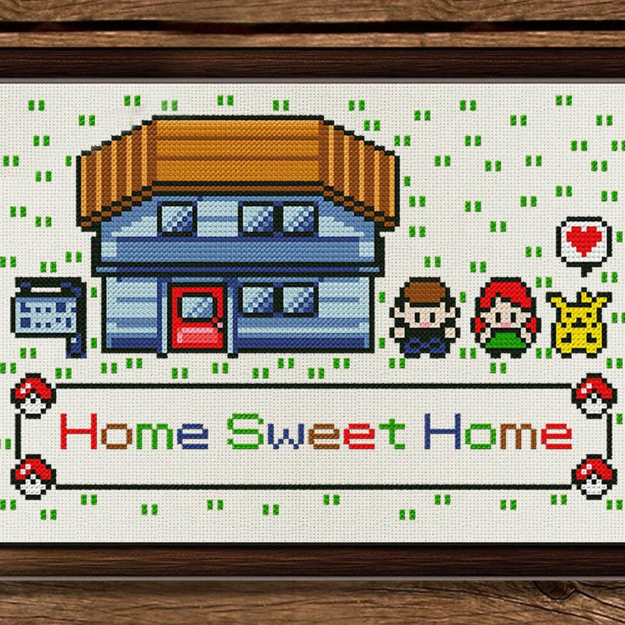 Pokemon Cross Stitch Pattern Shut Up And Take My Yen - Pokemon Home Sweet Home Cross Stitch Pattern
