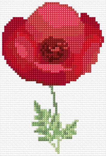 Poppy Cross Stitch Designs - Simple Poppy Cross Stitch Pattern Free
