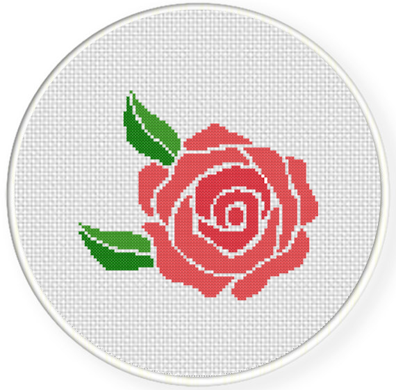Pretty Rose Cross Stitch Pattern Daily Cross Stitch - Simple Cross Stitch Rose Pattern