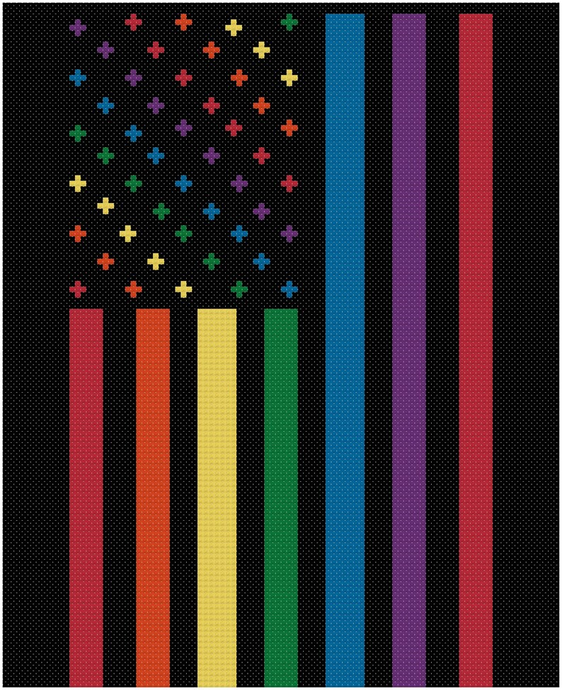 Pride Flag Cross Stitch Pattern Etsy - Pride Flag Cross Stitch Pattern