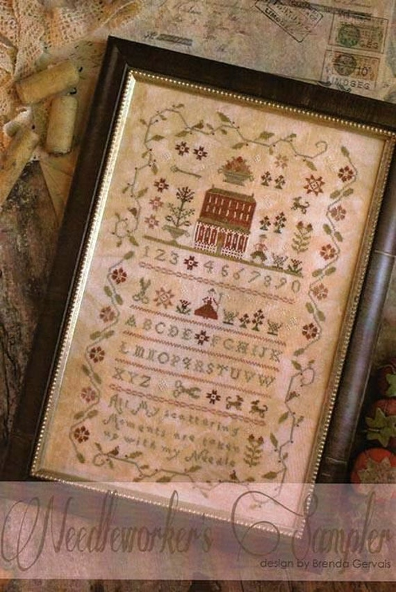 Primitive Cross Stitch Pattern Needleworker s Sampler - Home Of A Needleworker Cross Stitch Pattern