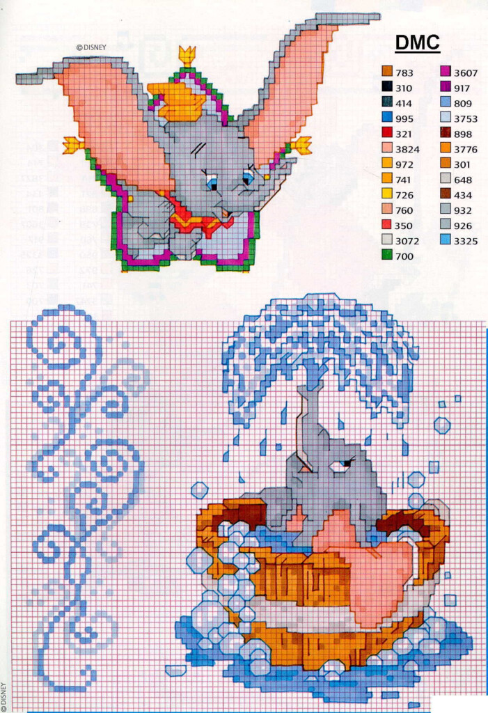 Printable Dumbo Cross Stitch Patterns - Dumbo Cross Stitch Pattern Free