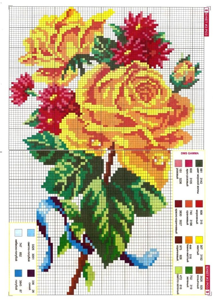 Printable Flower Free Cross Stitch Patterns - Counted Cross Stitch Flower Patterns Free