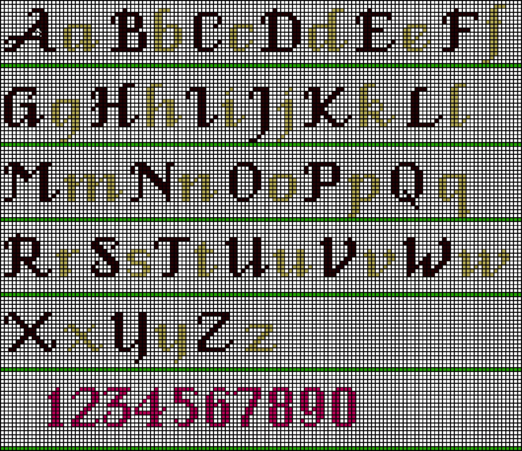 Printable Needlepoint Alphabet Patterns - Cross Stitch Alphabet Patterns Free Printable