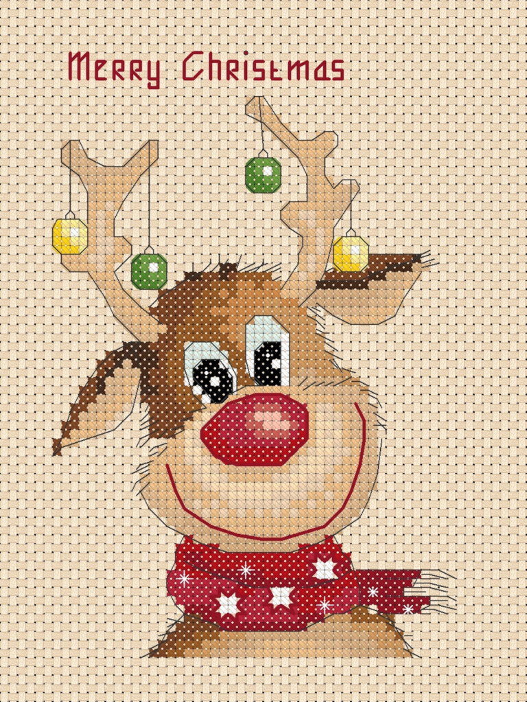 Printable PDF Cross Stitch Chart Christmas Reindeer Ideal Size Etsy - Etsy Free Cross Stitch Patterns