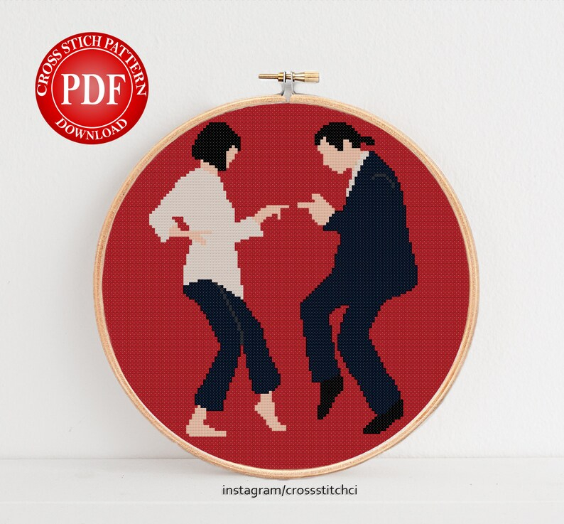 Pulp Fiction Cross Stitch Pattern Digital Print Instant Download Etsy - Pulp Fiction Cross Stitch Pattern