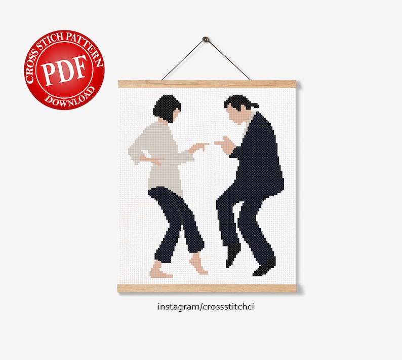 Pulp Fiction Cross Stitch Pattern Digital Print Instant Download Etsy - Pulp Fiction Cross Stitch Pattern