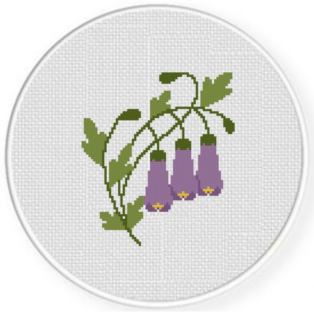 Purple Bell Garland Cross Stitch Pattern Daily Cross Stitch - Free Bell Plastic Cross Stitch Pattern