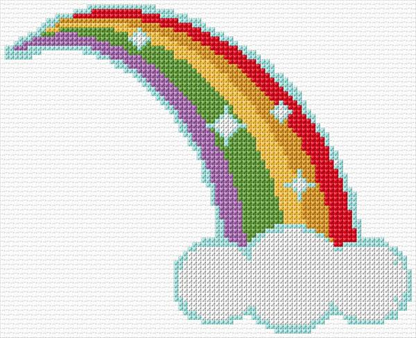 Rainbow Cross Stitch Designs - Easy Rainbow Cross Stitch Pattern