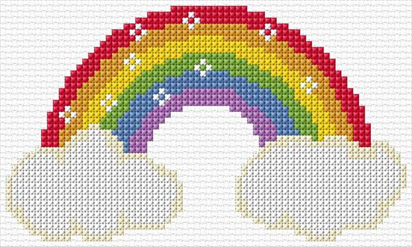 Rainbow Cross Stitch Designs - Easy Rainbow Cross Stitch Pattern