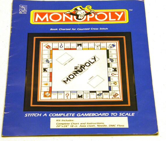 RARE Monopoly Counted Cross Stitch Kit - Monopoly Counted Cross Stitch Pattern