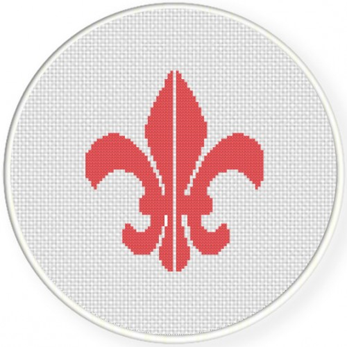 Red Fleur De Lis Cross Stitch Pattern Daily Cross Stitch - Fleur De Lis Cross Stitch Pattern Free