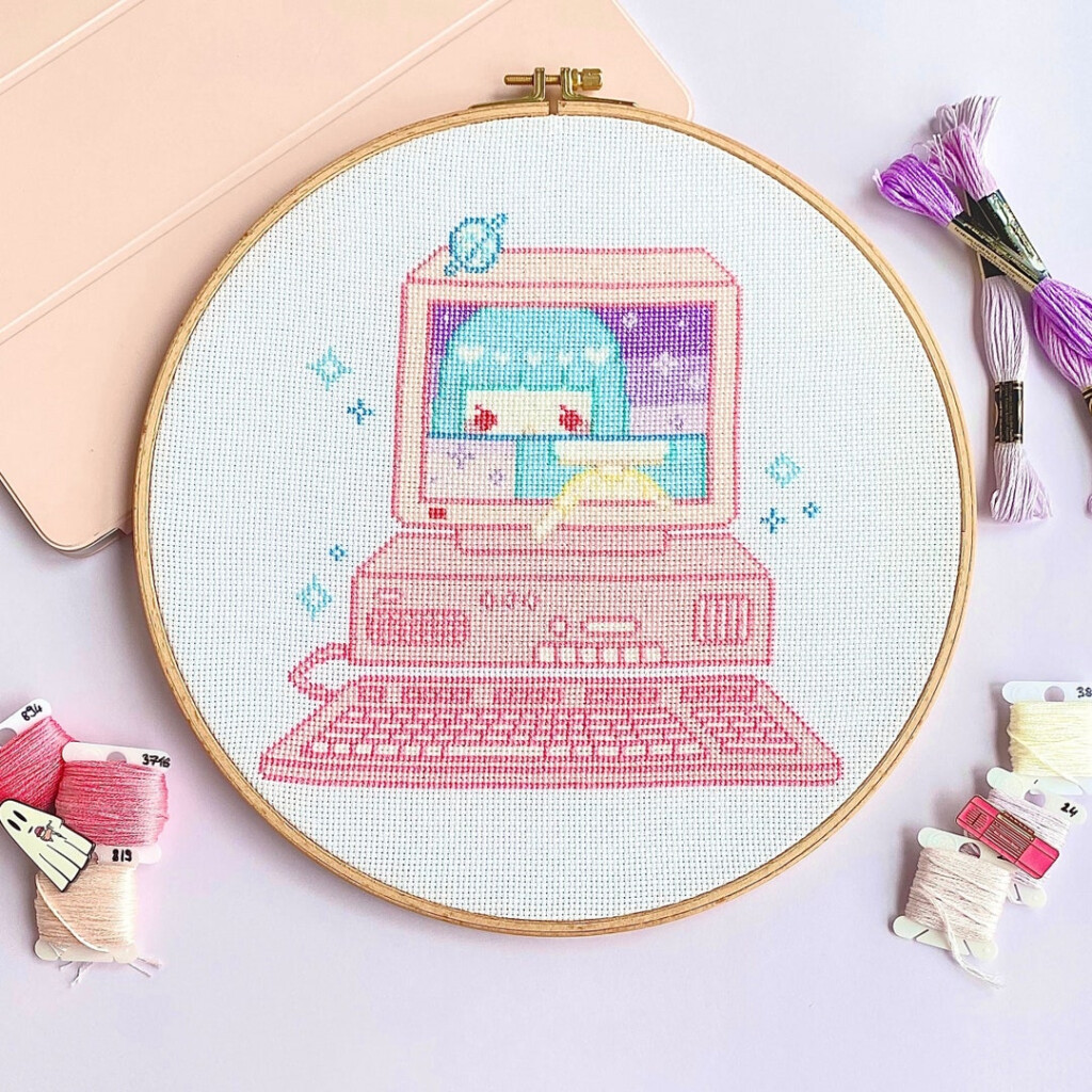 Retro Computer Cross Stitch Pattern Etsy - Computer Generated Cross Stitch Patterns