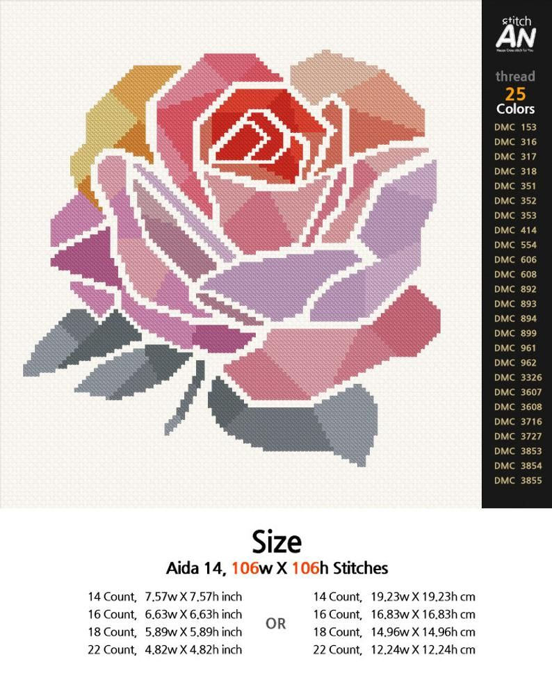 Rose Cross Stitch Pattern Cat Cross Stitches Halloween Cross Stitches  - Vintage Rose Cross Stitch Pattern