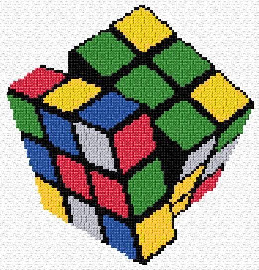 Rubik s Cube Cross Stitch Designs - Rubik's Cube Cross Stitch Pattern