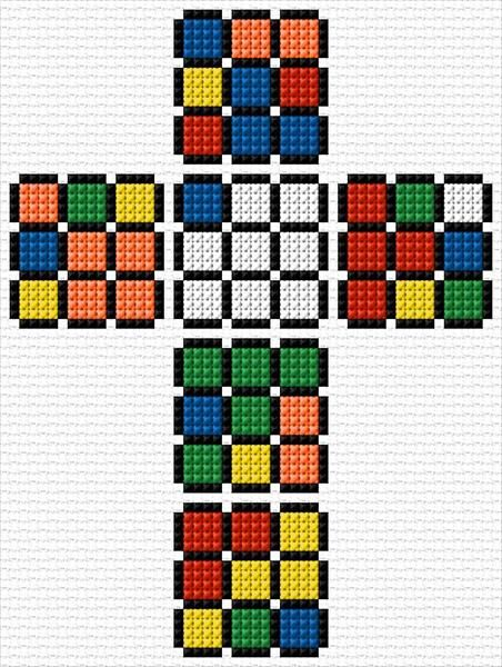 Rubik s Cube Plastic Canvas Box Patterns Cross Stitch Designs Free  - Rubik's Cube Cross Stitch Pattern