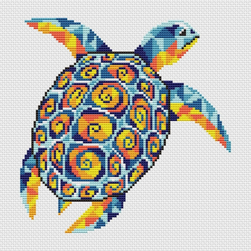 Sea Turtle Cross Stitch Pattern Code AN 018 Anna Nolfina Buy Online  - Sea Turtle Cross Stitch Pattern