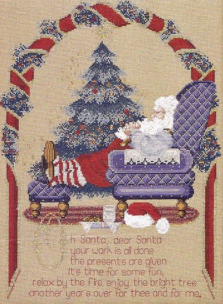 Secret Santa Cross Stitch Pattern By Lavender Lace - Lavender And Lace Santa Cross Stitch Patterns