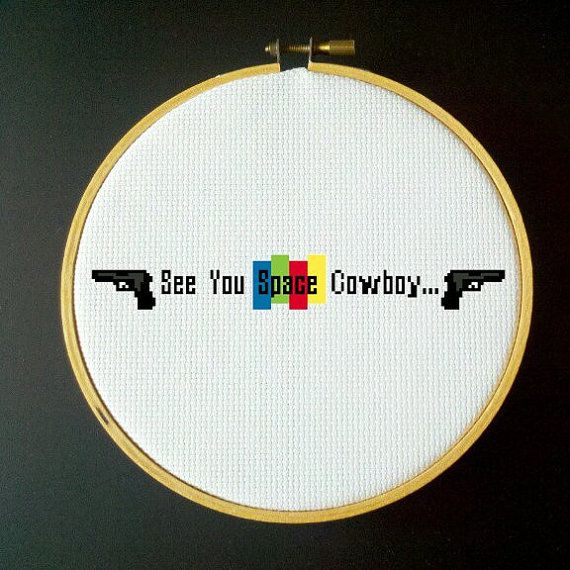 See You Space Cowboy Cowboy Bebop Cross Stitch Pattern Etsy  - Cowboy Bebop Cross Stitch Patterns